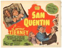 8g039 SAN QUENTIN TC '47 Lawrence Tierney, Barton MacLane, cool film noir artwork!