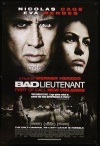 8h054 BAD LIEUTENANT: PORT OF CALL - NEW ORLEANS DS 1sh '09 Werner Herzog, Nick Cage, Eva Mendes!