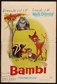 8j354 BAMBI Belgian R60s Walt Disney cartoon deer classic, great art with Thumper & Flower!