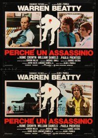 8j068 PARALLAX VIEW 10 Italian photobustas '75 Warren Beatty mixed up in conspiracy!