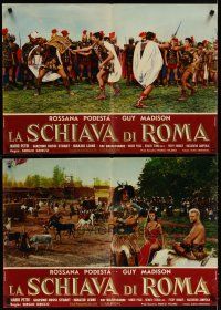 8j070 SLAVE OF ROME 11 Italian photobustas '61 Guy Madison, Podesta, sword & sandal gladiators!