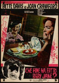 8j072 WHAT EVER HAPPENED TO BABY JANE? Italian photobusta '63 scariest Bette Davis & Joan Crawford!