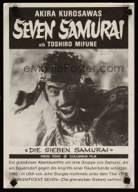 8j033 SEVEN SAMURAI Swiss '60s Akira Kurosawa's Shichinin No Samurai, Toshiro Mifune!