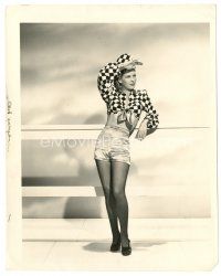 8k082 ANDREA KING 8x10 still '50s the sexy blonde full-length in skimpy checkered top by Waxman!