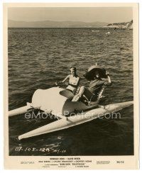 8k151 BONJOUR TRISTESSE 8x10 still '58 Jean Seberg & Mylene Demongeot on ocean paddle boat!