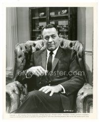 8k181 CASINO ROYALE 8x10 still '67 close up of William Holden sitting in cool leather chair!