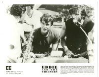8k285 EDDIE & THE CRUISERS video 8x10 still '83 Michael Pare & Tom Berenger at a jam session!