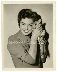 8k307 ESTHER WILLIAMS 8x10 still '53 cute smiling portrait holding chinchilla from Easy to Love!