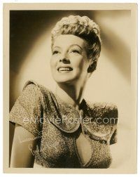 8k308 EVELYN KEYES 8x10 still '40s great smiling portrait of the pretty star + facsimile signature!