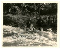 8k446 HULA 8x10 still '27 Clara Bow & Clive Brook being swept away by strong current in Hawaii!
