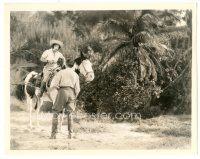 8k447 HULA 8x10 still '27 Clara Bow on horseback talking to Clive Brook in Hawaiian jungle!