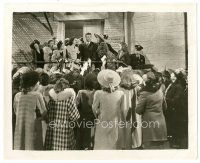 8k462 IN THE NAVY 8x10 still '41 Dick Powell is greeted by his female fans at studio entrance!