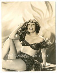 8k602 LUPE VELEZ 7x9.25 still '30s sexy seated portrait wearing skimpy two-piece sequined outfit!