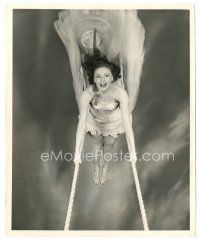 8k603 LYNNE BAGGETT 8x10 still '40s incredible c/u overhead portrait on swing by Longworth!