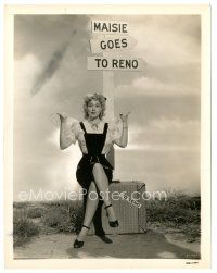 8k611 MAISIE GOES TO RENO 8x10 still '44 great posed portrait of Ann Sothern hitchhiking by sign!
