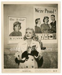 8k634 MARIE WILSON 8x10 still '53 c/u by military recruiting posters from Never Wave at a WAC!