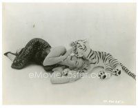 8k642 MARILYN MONROE 7.25x9.5 still '57 on floor with stuffed tiger from The Prince and the Showgirl