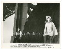 8k742 PETULIA 8x10 still '68 cool image of sexy Julie Christie & George C. Scott under bridge!