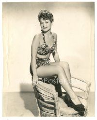 8k743 PHYLLIS STEWART 7.5x9.5 still '40s in sexy two-piece swimsuit on back of chair by Bert Six!