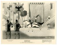 8k853 SLEEPING BEAUTY 8x10 still '59 Disney cartoon classic, Prince Phillip on horse at castle!