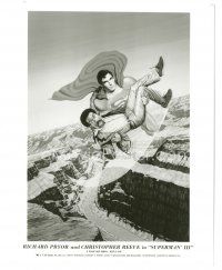 8k905 SUPERMAN III 8x10 still '83 art of Christopher Reeve flying w/ Richard Pryor by Larry Salk!