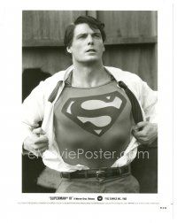 8k906 SUPERMAN III 8x10 still '83 best image of Christopher Reeve changing into costume!