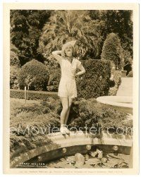 8k917 TERRY WALKER 8x10 still '36 full-length portrait posing outside by cool fountain!