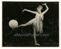 8k921 THELMA TODD 8x9.75 still '20s full-length portrait smiling in sexy outfit & kicking balloon!