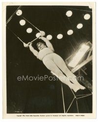 8k944 TRAPEZE 8x10 still '56 full-length c/u of Burt Lancaster swinging on the circus trapeze!