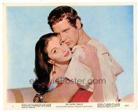 8k030 SILVER CHALICE color 8x10 still #1 '55 c/u of Pier Angeli & Paul Newman in his first movie!