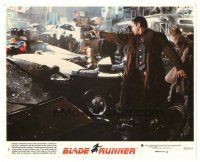 8k005 BLADE RUNNER 8x10 mini LC #3 '82 Harrison Ford in street pointing gun, Ridley Scott classic!