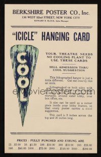 8m199 AIR CONDITIONING PROMO Icicle style advertising sheet '30s the theater is super cool!
