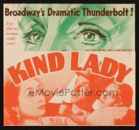 8m224 KIND LADY herald '35 Basil Rathbone,Aline MacMahon, Broadway's Dramatic Thunderbolt!