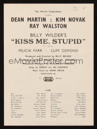 8m225 KISS ME, STUPID herald '65 sexy Kim Novak, Dean Martin, Ray Walston, directed by Billy Wilder