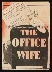 8m232 OFFICE WIFE herald '30 Dorothy Mackaill catches husband Lewis Stone with his secretary!