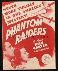 8m236 PHANTOM RAIDERS herald '40 Walter Pidgeon as detective Nick Carter, Jacques Tourneur