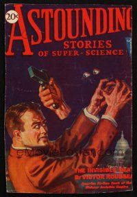 8m257 ASTOUNDING SCIENCE FICTION magazine cover October 1930 cool H.W. Wesso art of Invisible Man!