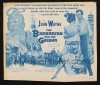 8m533 BARBARIAN & THE GEISHA cut pressbook ad '58 John Huston, John Wayne & Eiko Ando in Japan!