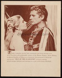 8m281 SIGN OF THE GLADIATOR standee '59 Michelangelo Antonioni, Anita Ekberg as Queen Zenobia!