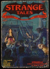 8m265 STRANGE TALES magazine cover June 1932 cool art of men, women & wild animals on ghost ship!