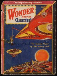 8m268 WONDER STORIES QUARTERLY magazine cover Summer '31 Paul art for Amazing Planet by C.A. Smith