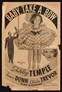 8m530 BABY TAKE A BOW pressbook '34 Shirley Temple, the biggest little star in pictures!