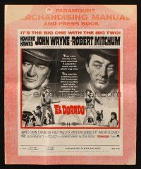 8m615 EL DORADO pressbook '66 John Wayne, Robert Mitchum, Hawks, the big one with the big two!