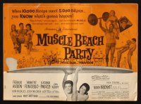 8m788 MUSCLE BEACH PARTY pressbook '64 Frankie & Annette, 10,000 biceps & 5,000 bikinis!
