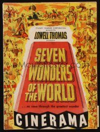 8m181 SEVEN WONDERS OF THE WORLD souvenir program book '56 famous landmarks in Cinerama!