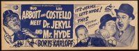 8m305 ABBOTT & COSTELLO MEET DR. JEKYLL & MR. HYDE drugstore counter display '53 Bud, Lou, Karloff