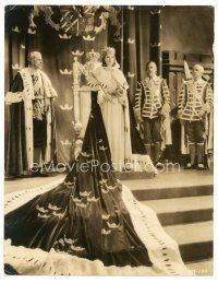 8m135 QUEEN CHRISTINA deluxe 10.5x13.5 still '33 full-length Greta Garbo by throne w/crown & scepter