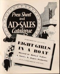 8m494 8 GIRLS IN A BOAT English pressbook '34 eight sexy girls in swimsuits, no men allowed!