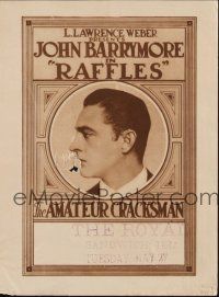 8m238 RAFFLES THE AMATEUR CRACKSMAN herald '17 John Barrymore is a jewel thief w/ a heart of gold!