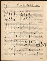 8m061 ILONA MASSEY sheet music '30s handwritten sheet music from Vienna, My City of Dreams!